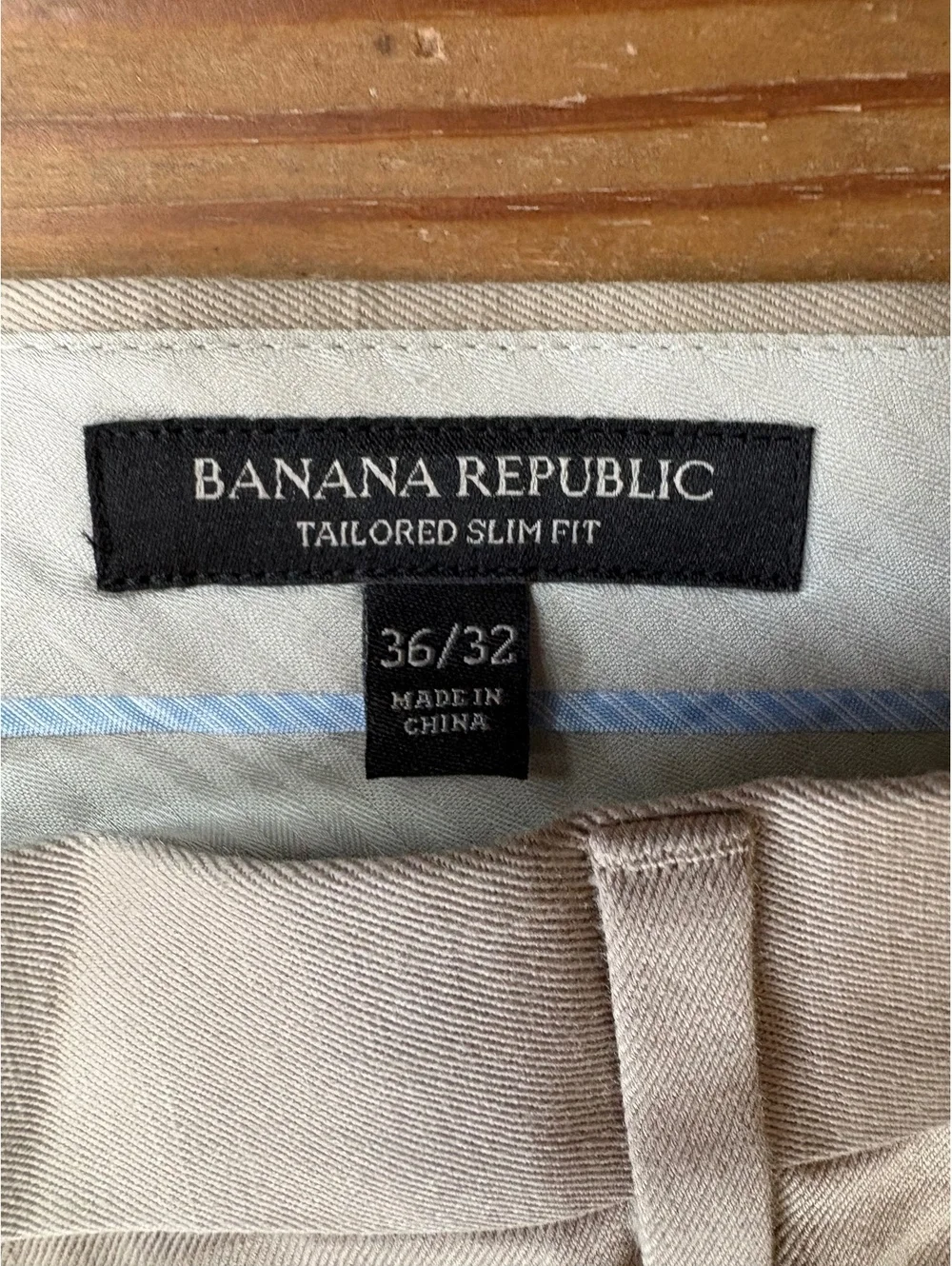 Banana Republic Tailored Slim Fit Khaki Pants 36x32 Cotton Linen Blend